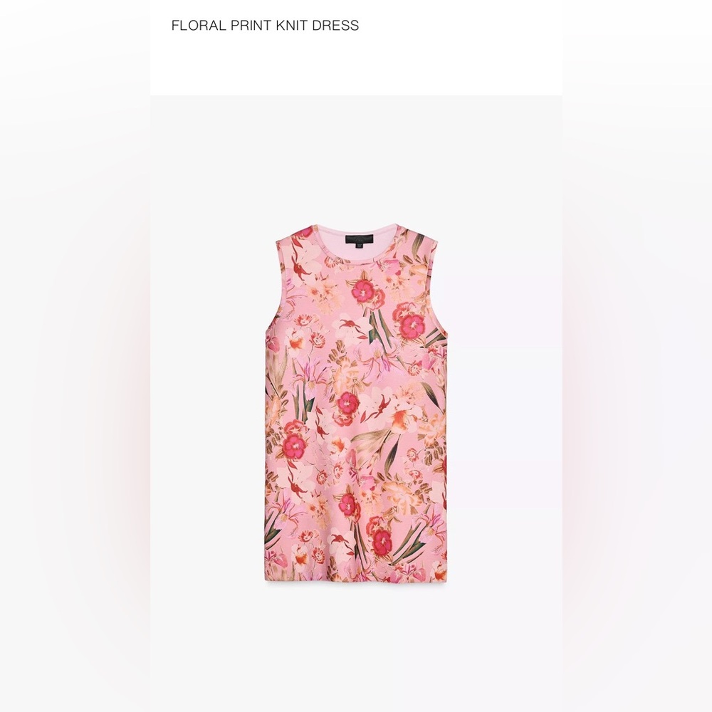 Zara Pink Floral Sleeveless Shift Dress